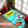 1pc Donald Duck Daisy Duck Rug, Custom Name Machine Washable Area Carpet for Home Office Outdoor Camping Use