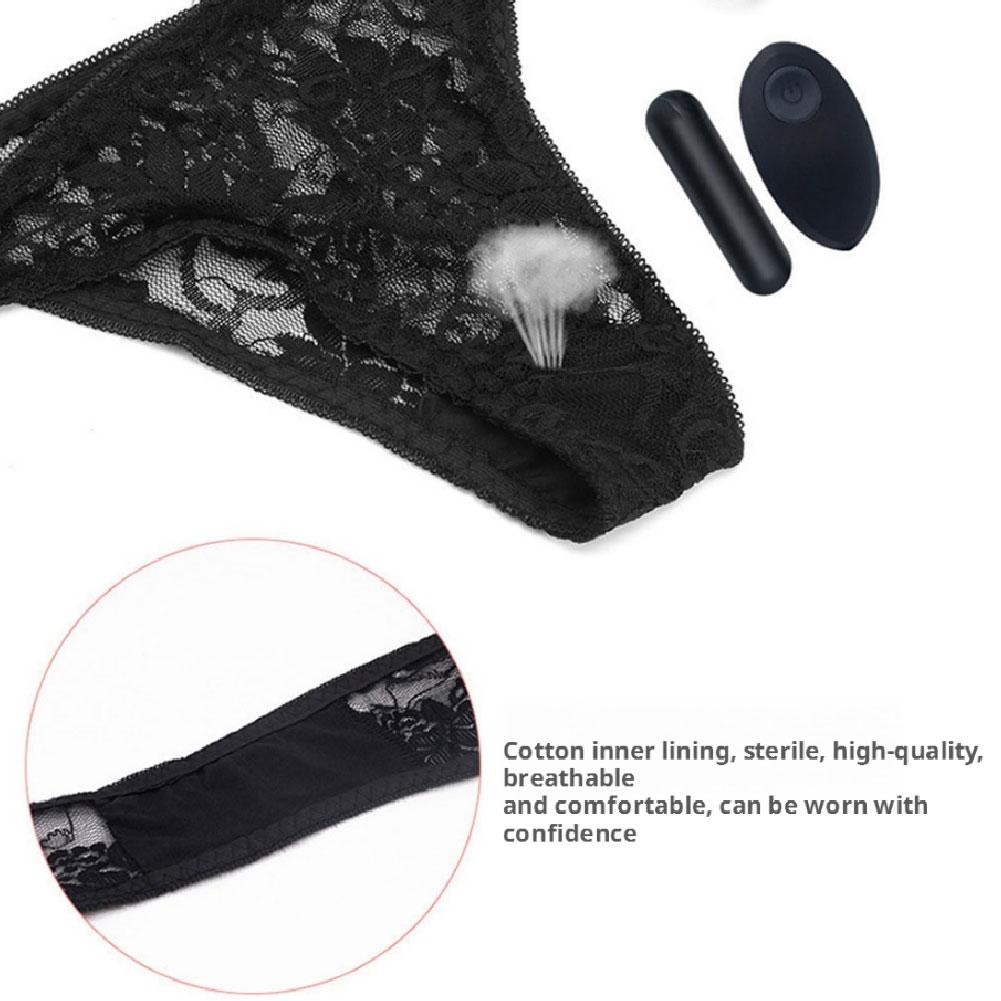 Women's Lace Vibrating Panties Wireless Remote Control Rechargeable Bullet Vibrator Strap-on Underwear Adult Sex Toy