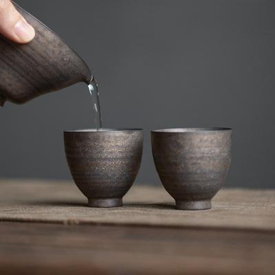 Handmade Gilded Glaze Ceramic Tea Cup - Artisan Eggshell Porcelain Japanese Zen Tea Set Elegant KungFu Teaware for Home or Gift