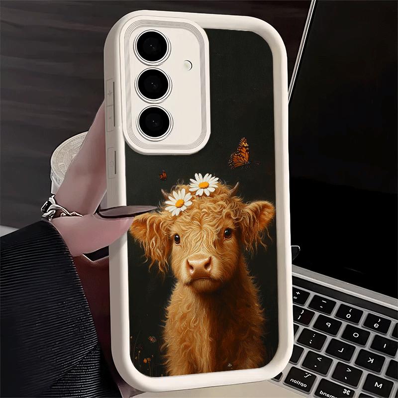 Coque de téléphone pour Samsung Galaxy A17 A16 A15 A14 A13 Vache des Highlands Mignonne A56 A36 A26 A55 A35 A25 A54 A34 A24 A53 A33 A23 A07 A06