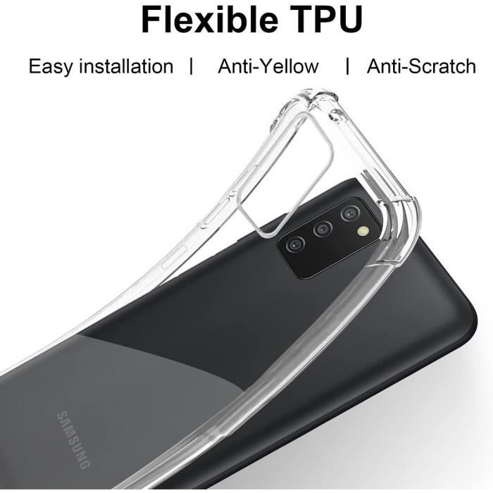 Coque - BOOLING - pour Samsung Galaxy A03S - Silicone Transparent - Protection Renforcée - 2 Verres