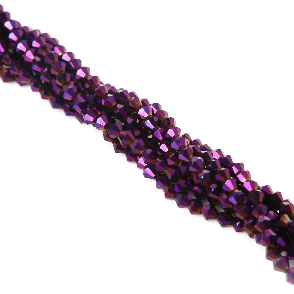 4mm Faceted Diamond Crystal Glass Beads for Handmade Hair Accessories