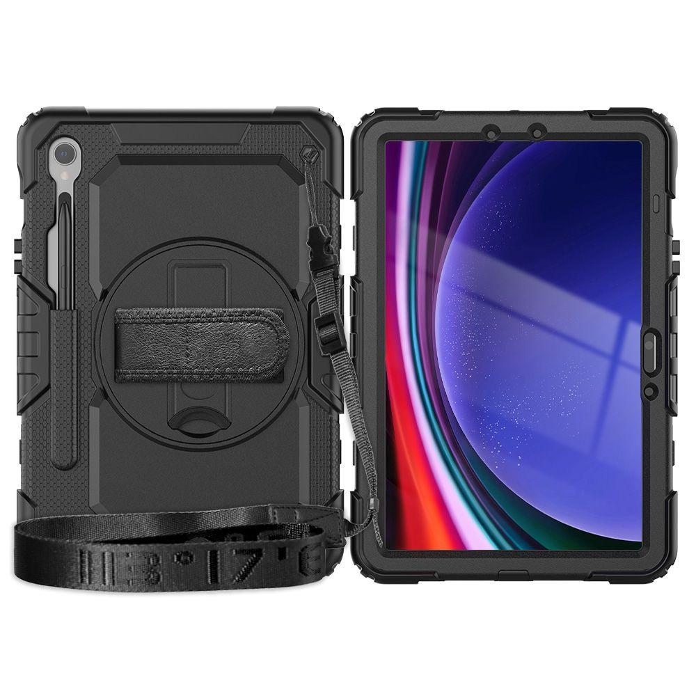 Case with stand and lanyard for Samsung Galaxy Tab S9 FE 10.9'' X510 / X516B Solid360 - black