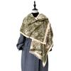 Flower And Plant Texture Double-Sided Scarf, Winter High-End Warm Shawl, Outer Cover For Women