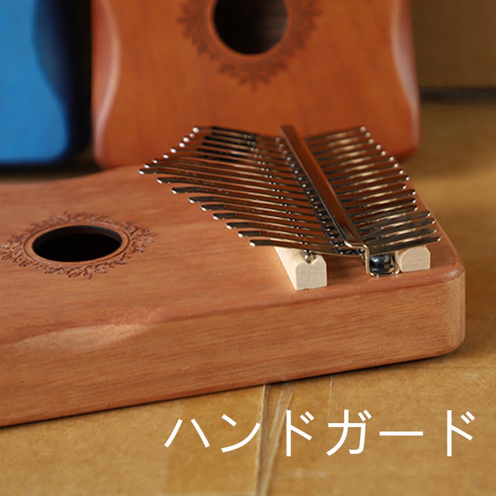 Kalimba, 17-Key Mahogany Thumb Piano, Pre-Tuned, Scale Engraved, Tuned, Includes Japanese Sheet Music, Beginner's Guide, Thumb Piano Set, Perfect