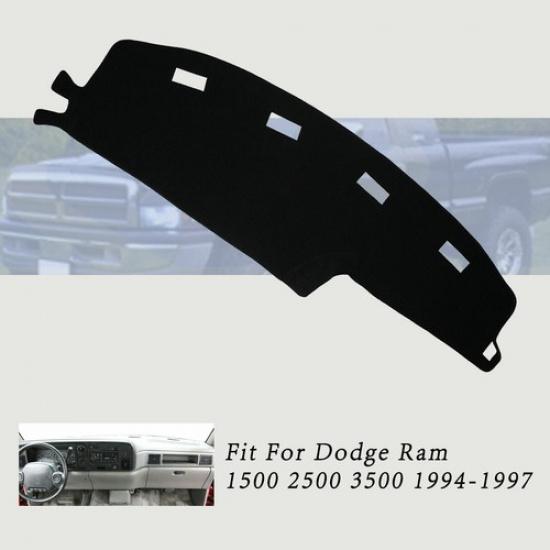 

Dashboard Cover Sun New Dashmat Black For Dodge Ram 1500 2500 3500 1994-1997