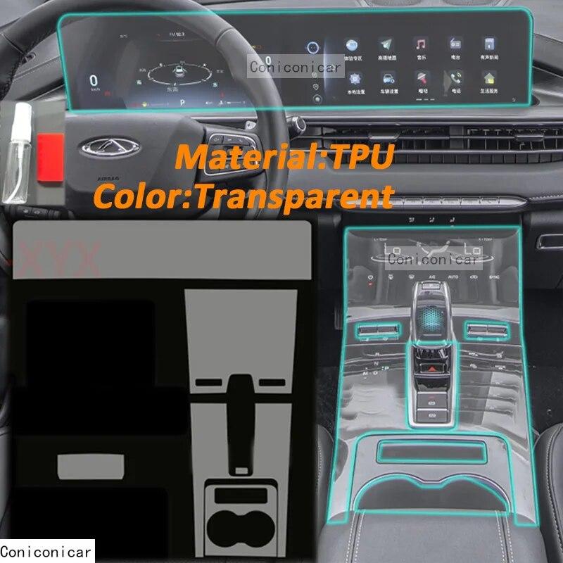 TPU Auto Gangschaltung Armaturenbrett GPS Navigationsbildschirm Folie Schutzaufkleber für Chery Tiggo 8 Pro Max 8 PLUS Kratzfest 2022 2023