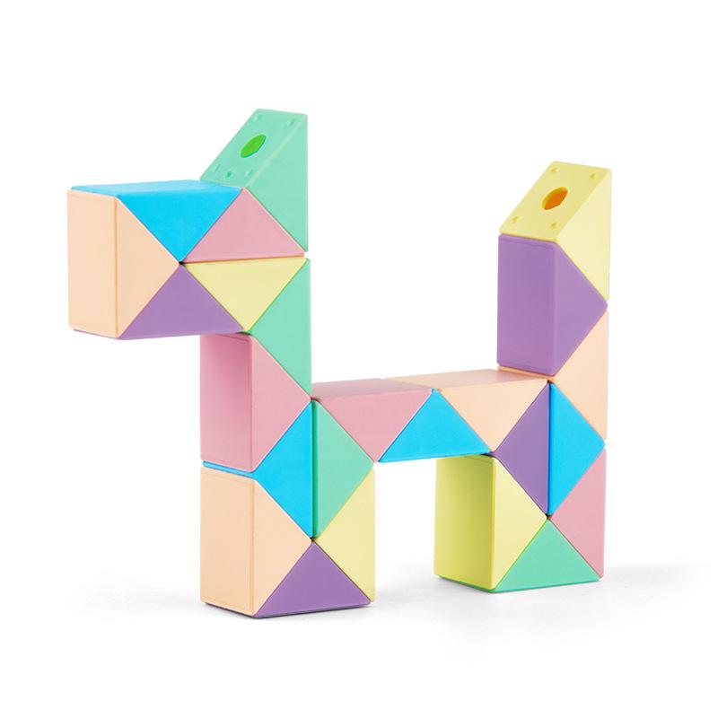 Magic Realm Macaron Color Changing Ruler Building Block Cube - 24, 36, 48, 72 Sections - Children s Educational Toy