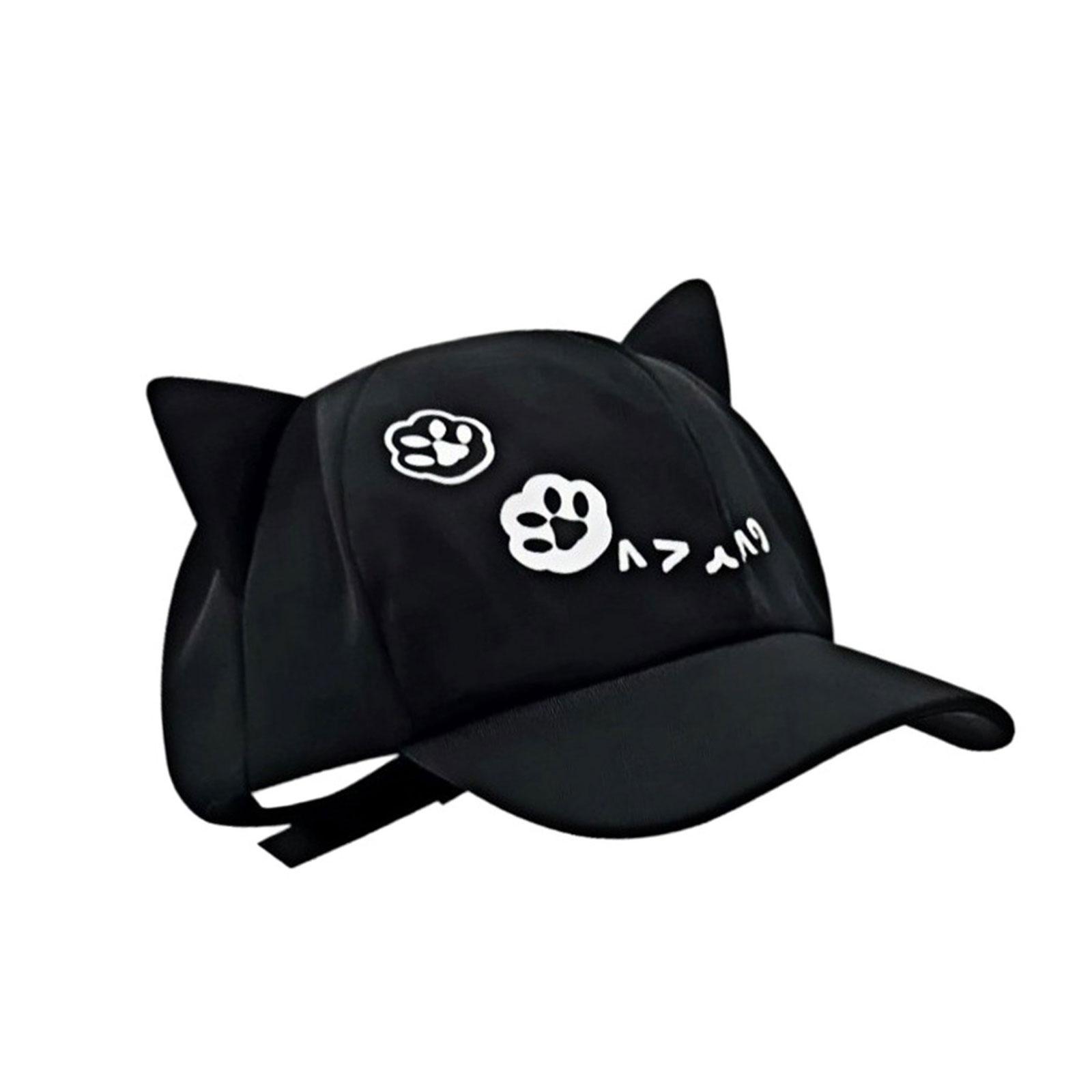 

Аниме Тема 3D Кепка с Кошачьими Ушками для Женщин Регулируемый Ремешок Милый Узор Солнцезащитная Шляпа для Подростков Девочек Повседневная Одежда