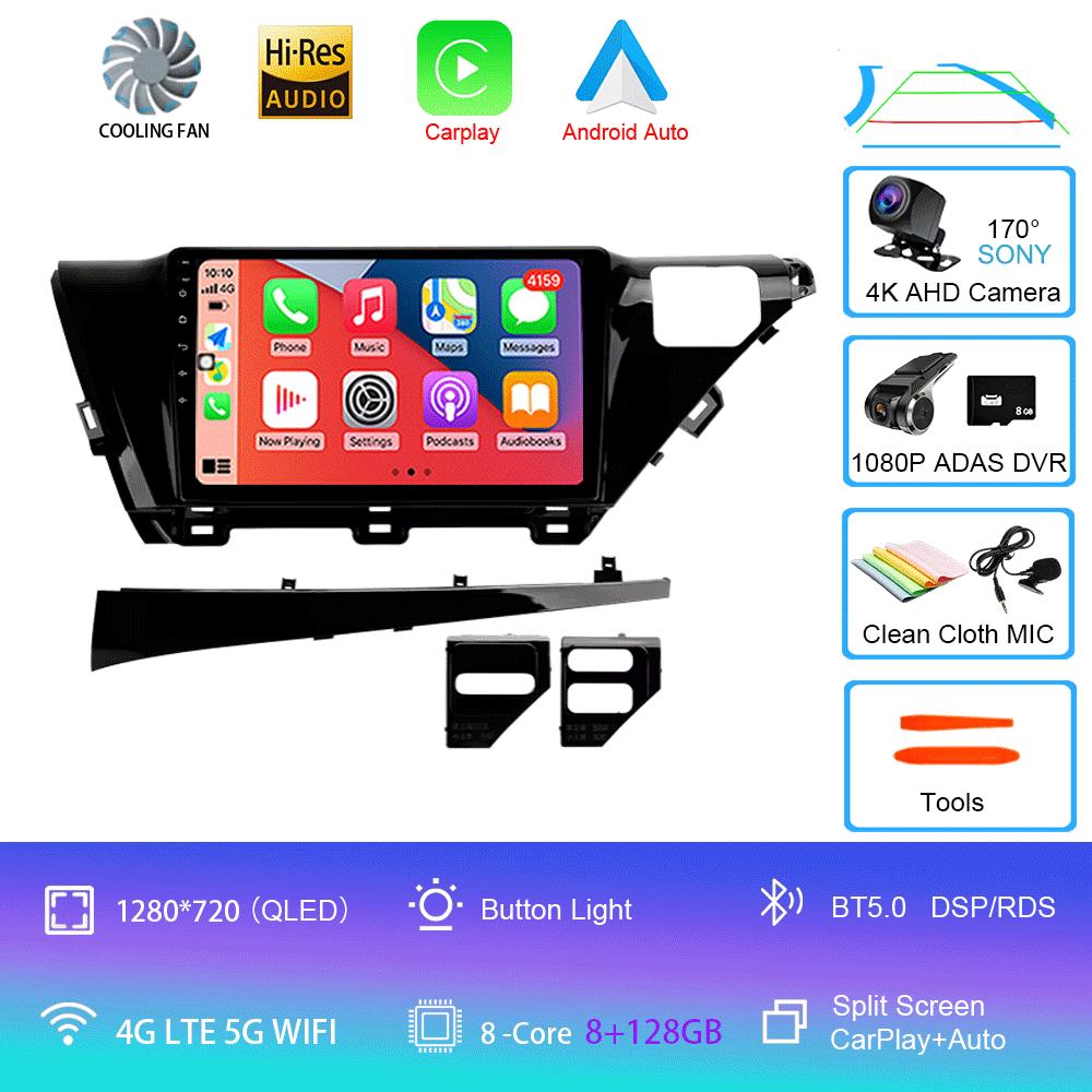 Car Radio Android 14 Carplay Auto For Toyota Camry 8 XV 70 2017 2018 2019 2020 Multimedia Video Player Navigation GPS Stereo DSP