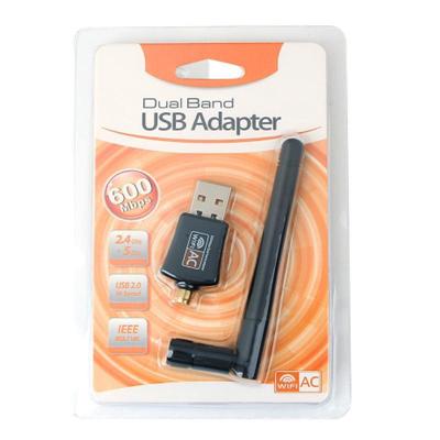 USB 2.0 External WiFi Receiver with Antenna, 600Mbps: 150M Wireless Network Adapter for Desktop & Notebook