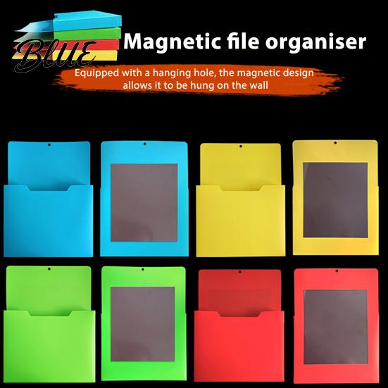 Magnetischer Datei-Halter Halter mit großer Rückwand zum Aufhängen Kunststoff Dokumententaschen-Organizer A4 Papier-Organizer-Etui für Whiteboard Kühlschrank