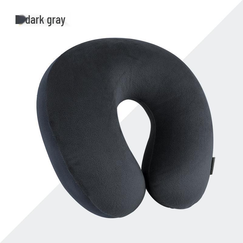 

U-Shaped Solid Color Neck Support Pillow - Super Soft Spandex Travel and Nap Pillow