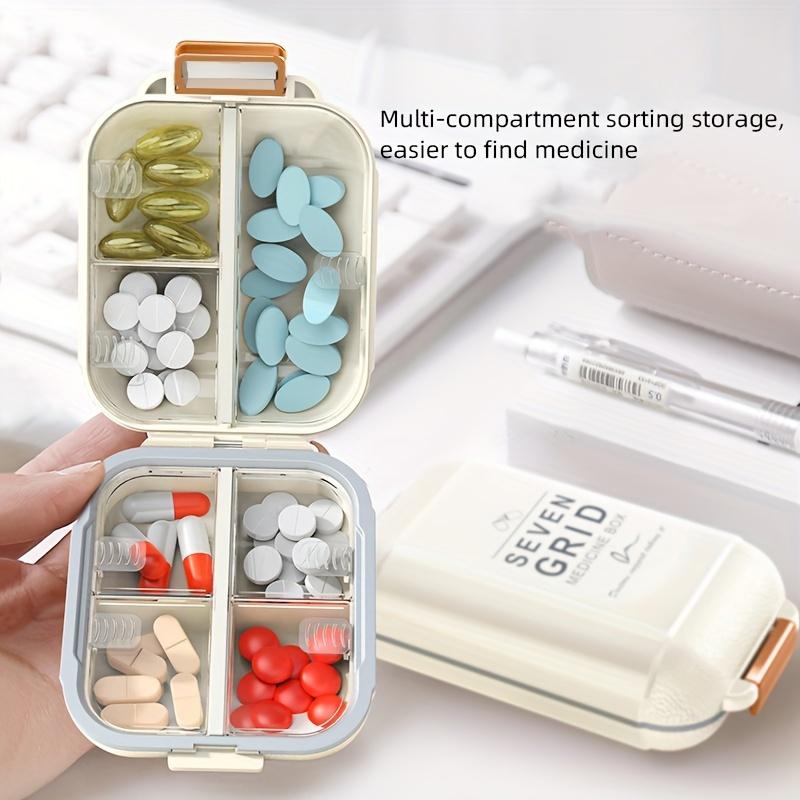 1PC 7-day Medicine Box with Orange Handle - Large Capacity, Dustproof and Moisture-proof Vitamin and Medicine Storage Box Polypropylene Material