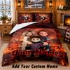 Chucky Tiffany Custom Name 3-teiliges Bettwäsche-Set 1 Bettlaken 2 Kissenbezüge Schlafzimmer Heimdekoration