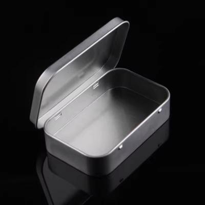 1 Stück rechteckige leere Mini-Blechdose aus Metall Weißblech Push Candy Pillendosen Geldmünzenglas Scharnierbehälter Organizer Aufbewahrungsbox