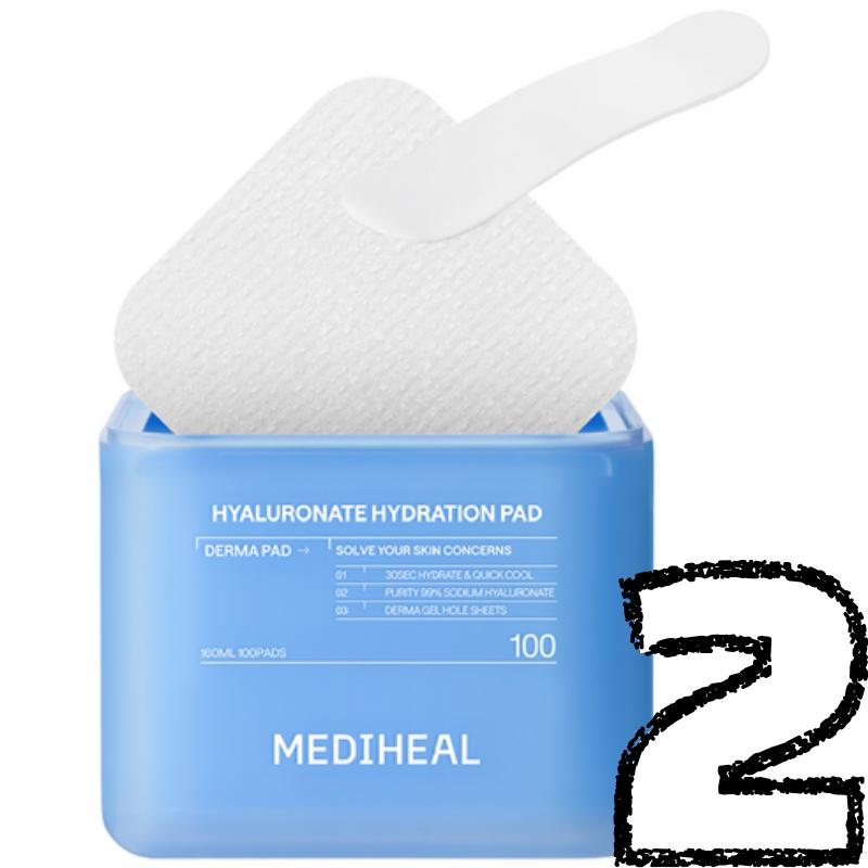Mediheal Hyaluronsäure Schnell Feuchtigkeitsspendende Toner Pads 100 Stück 100pads X 2