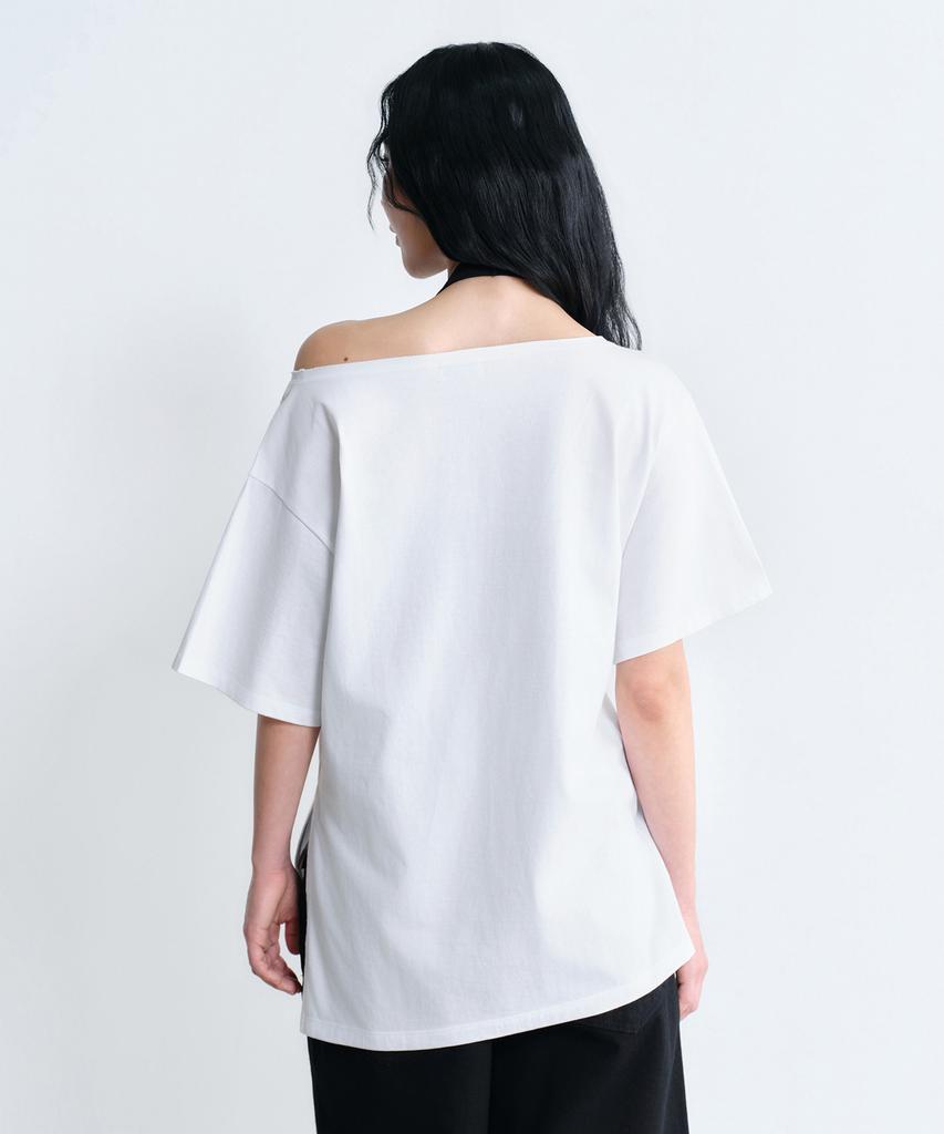 MUSINSA STANDARD WOMAN Women'S Relaxed Off-Shoulder T-Shirt [White]