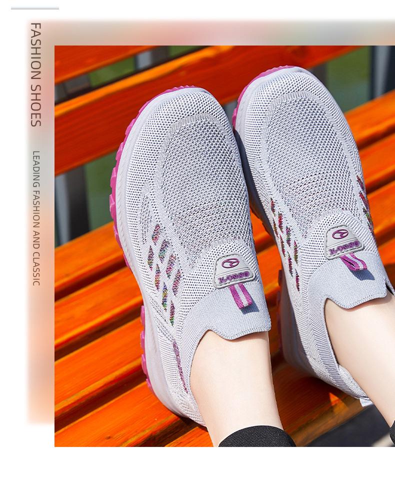 Women's Summer Slip-On Soft Sole Fly-Knit Shoes - Comfortable, Lightweight Casual Footwear for All Ages