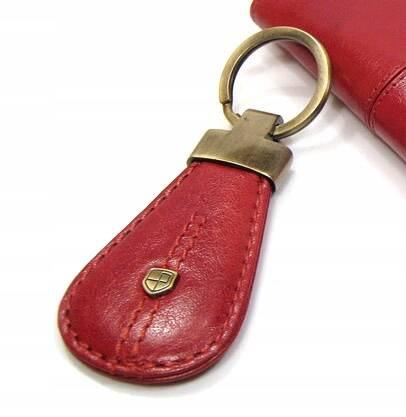 Red Leather Keychain - Peterson