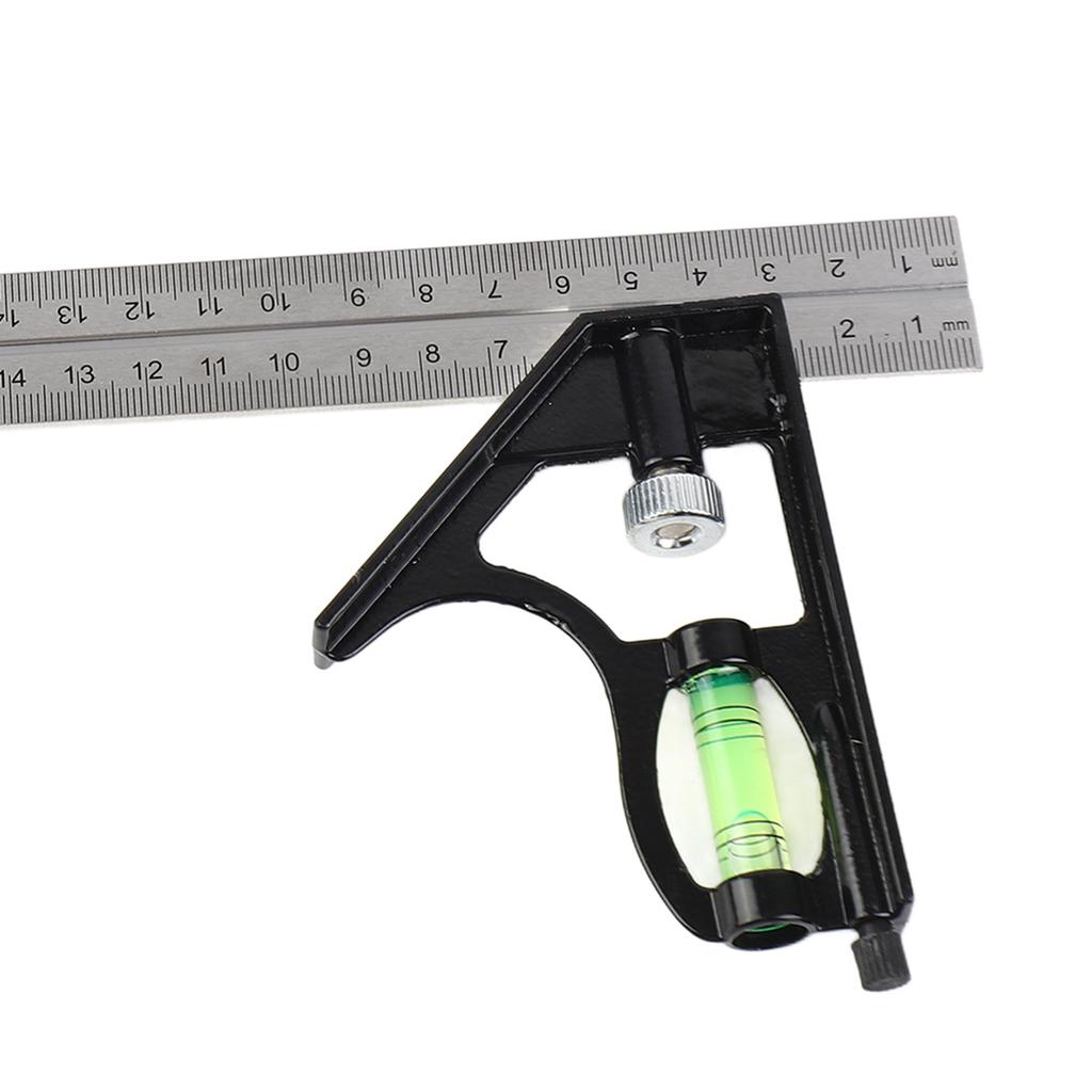 300mm Adjustable Combination Square Angle Ruler 4590 Degree with Bubble Level