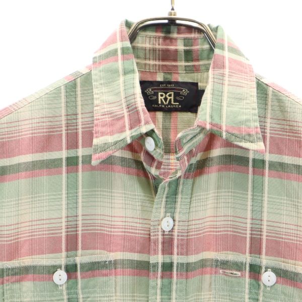 RRL Black Tag One Star Striped Pattern Short sleeve shirt XS RALPH LAUREN Men's Used