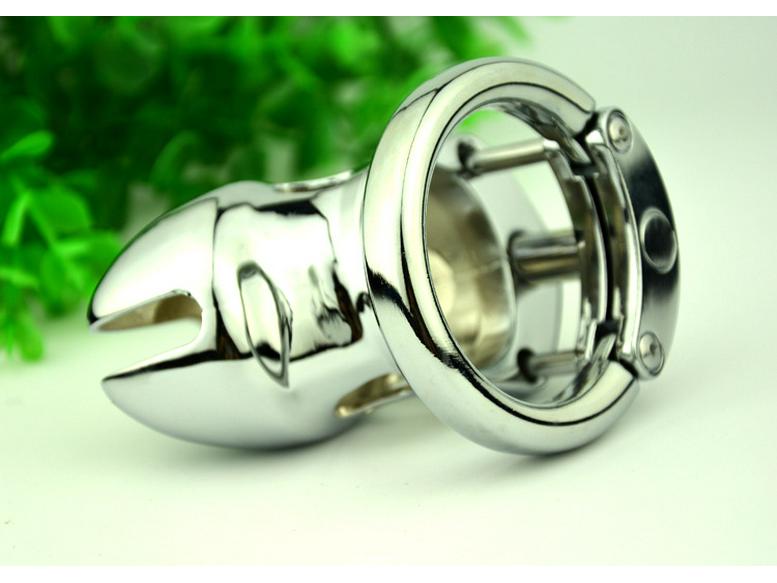 Male Chastity Cage with Lock - SM Metal Adult Toy