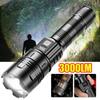 Lanterna Super Brilhante de 3000LM, Recarregável com Distância do Feixe - Zoomável, À Prova d'Água, para Caça Noturna, Busca e Salvamento, Acampamento, Emergência