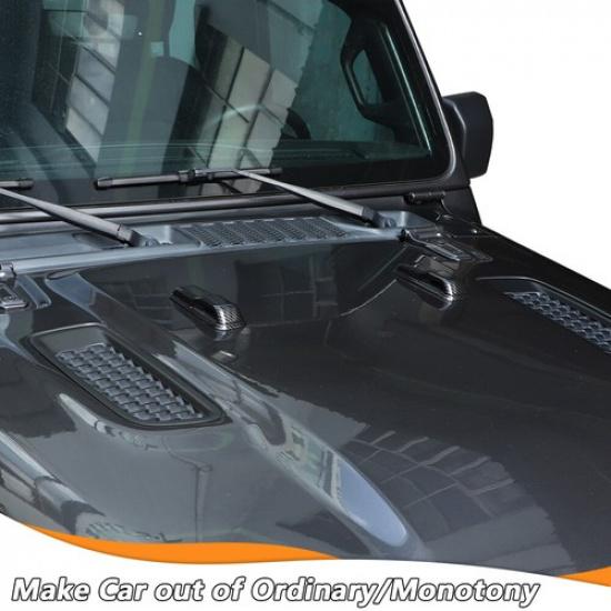 Exterior Engine Hood Hinge Cover Trim For Jeep Wrangler JL JT 2018+ Carbon Fiber