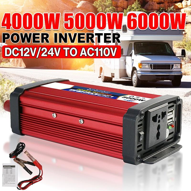 DC 12/24V To AC 110V/220V4000W/5000W/6000W Voltage Transformer Car Inverters Modified Sine Wave Solar Power