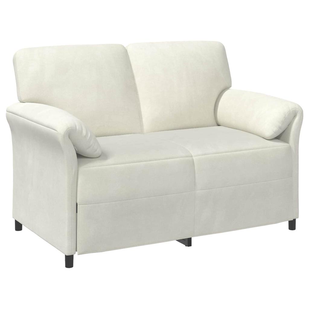 2 Seater Sofa Cream 138 X 83 X 95 Cm Velvet