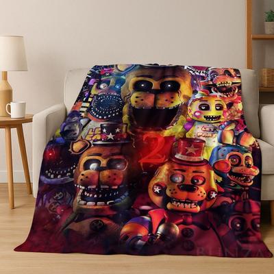 3D Game F-FNAF Freddy Cartoon Flannel Blanket for Bed Bedroom Room Living Room,Soft Warm Throw Blanket Camping Picnic Gift Kids