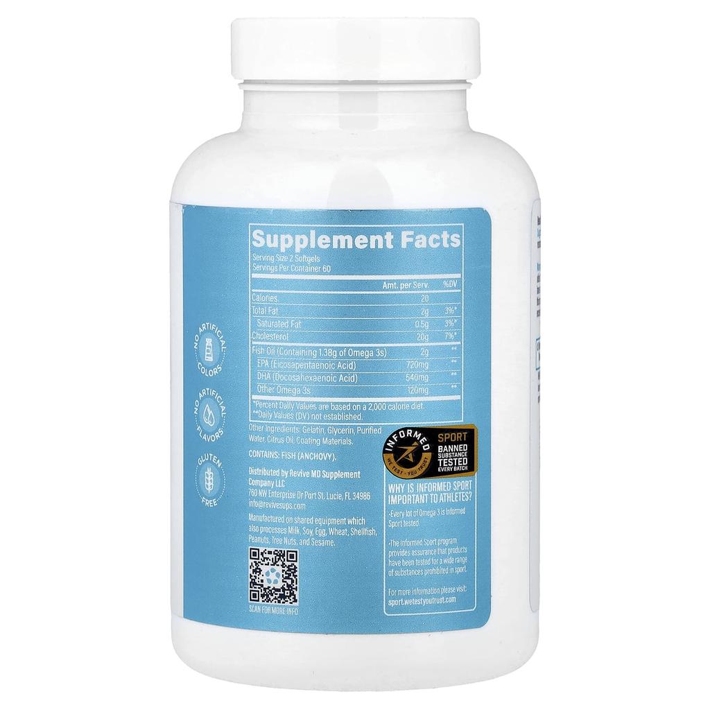 Omega 3, 120 softgels (1,000 mg per softgel)