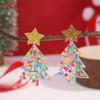 Colorful Glitter Star Christmas Earrings: European & American Style