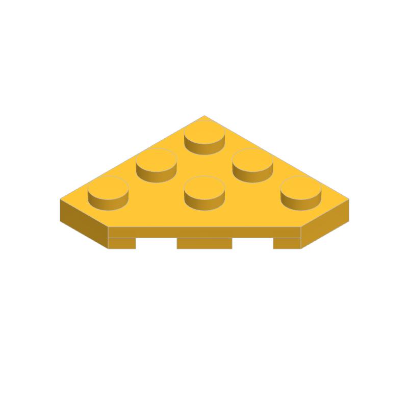 10pcs 2450 Compatible MOC Brick Building Block Set - Plate 3x3 Cut Corner Board DIY Assembly Educational Toy for Kids Gift