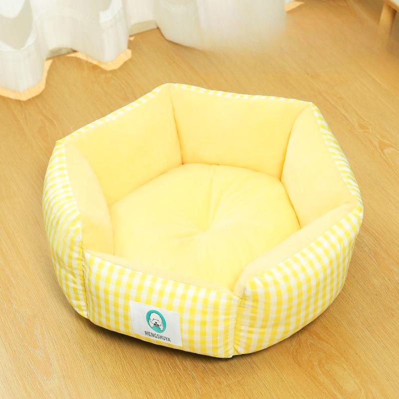 

Новая решетчатая шестиугольная собачья будка и домик для кошек на все времена года, утолщенная мягкая и неразборная кровать для сна собак S