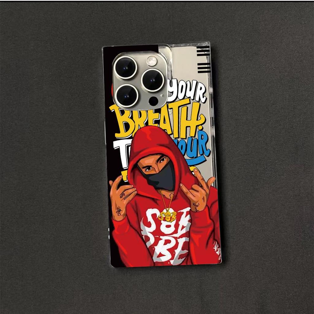 Čtvercový zadní kryt Průhledný kryt Pro iPhone 12 13 16 ProMax 14 Pro Max 11 15 Plus Antioxidační, Červený Ochranný obal Trendy pánský vzor