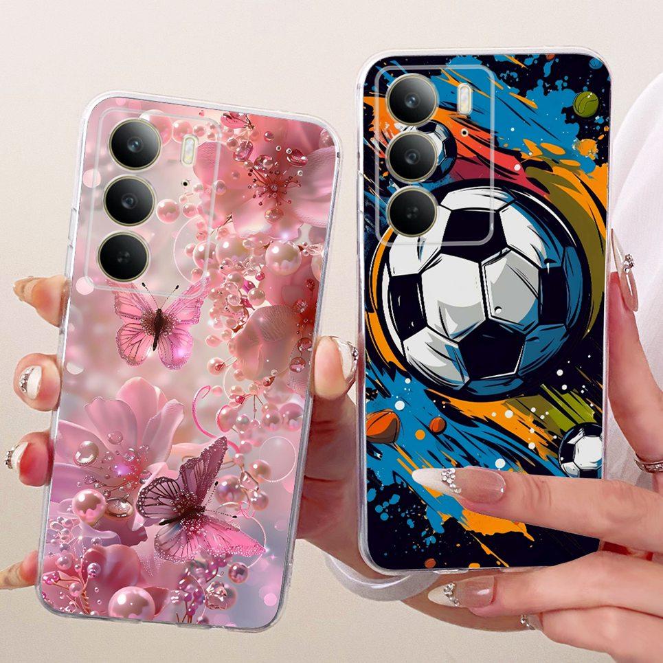 Soft Clear Silicone Casing For Realme C75 C75x RMX3941 Phone Case Cartoon Cat Dragon Flower Butterfly Pattern Back Cover
