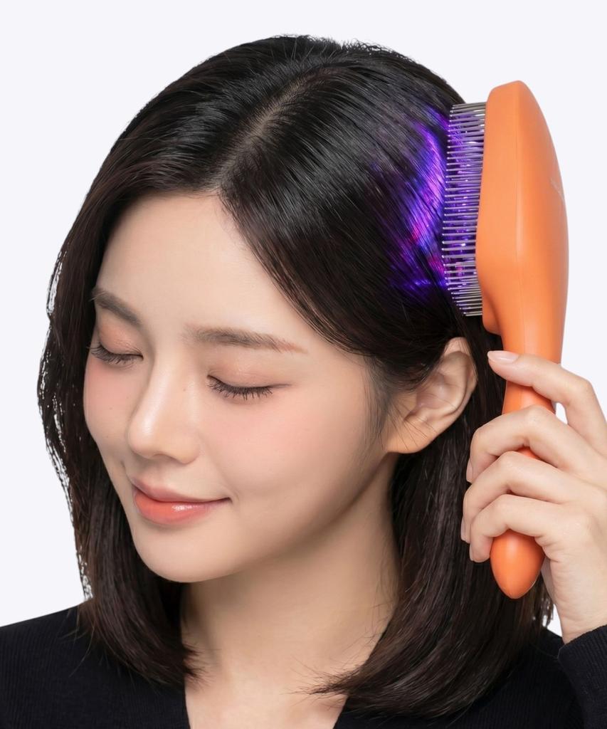 Scalp Massager Care Device Brush EMS Negative Ion Touch Beauty Orange