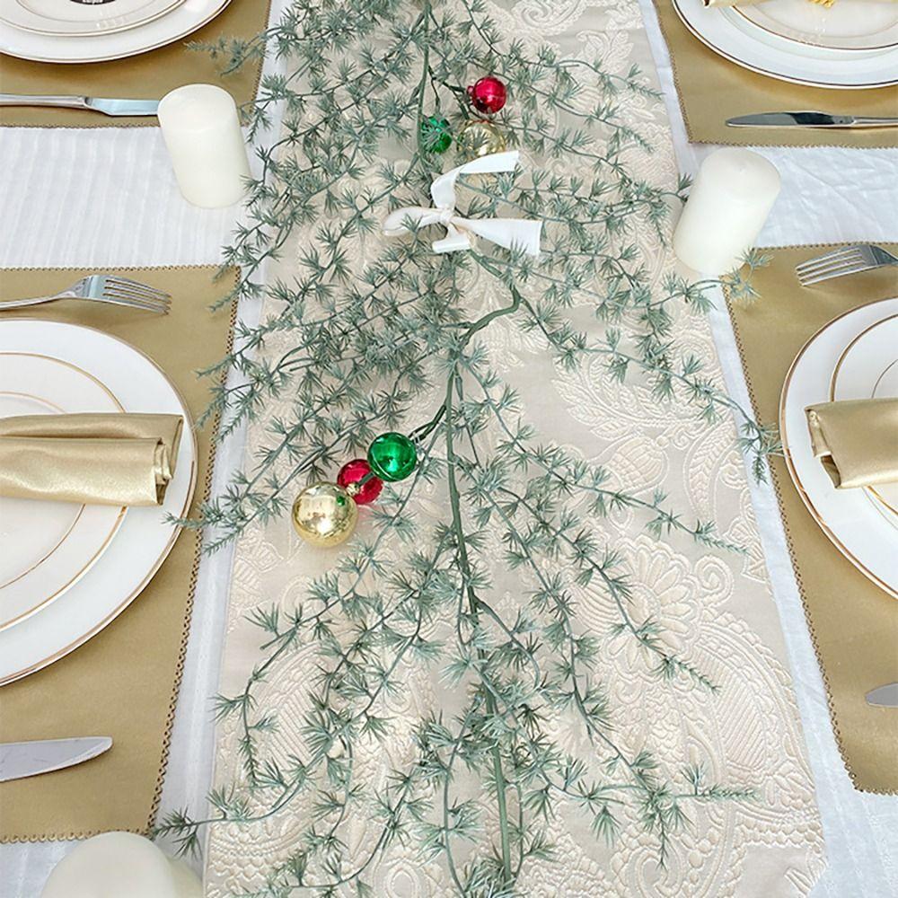 Home Decoration Artificial Green Plants Garland Wreaths Christmas Hanging Vine Pine Needle Cane