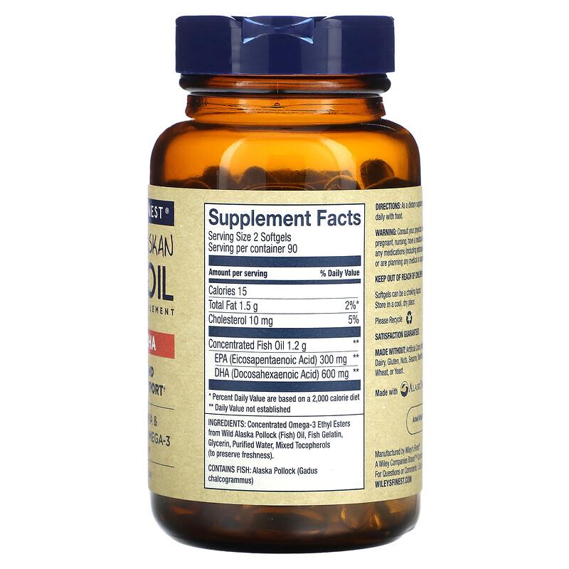 Wild Alaskan Fish Oil, Peak DHA, 180 Softgels