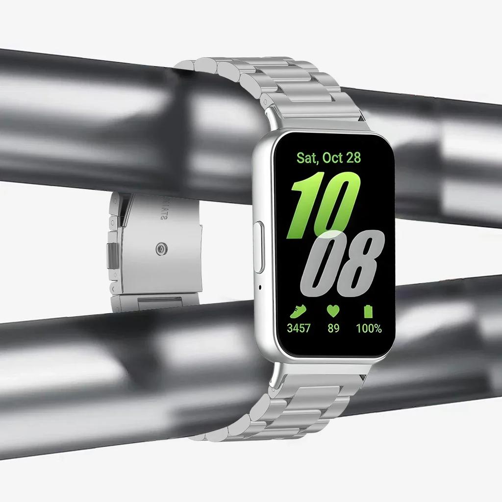Samsung Galaxy Fit 3 İçin Paslanmaz Çelik Kordon Metal Bileklik Lüks İş Bandı Samsung Galaxy Fit3 SM-R390 Aksesuarları