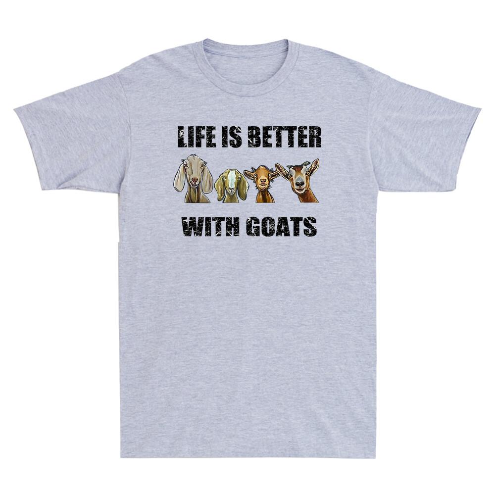 Better With Goats Goat Shirt Funny Goat Lover Gift Vintage Unisexs Black Tshirt