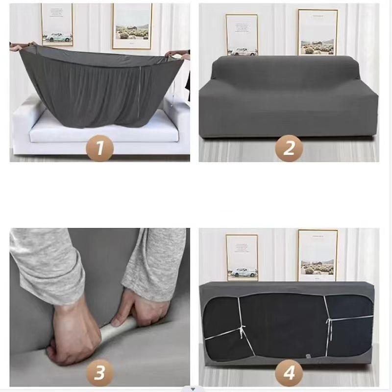 Einfarbige elastische Sofabezüge für Wohnzimmer, Spandex-Ecksofa-Schonbezüge, Couch-Stuhlbezug, 1/2/3/4-Sitzer