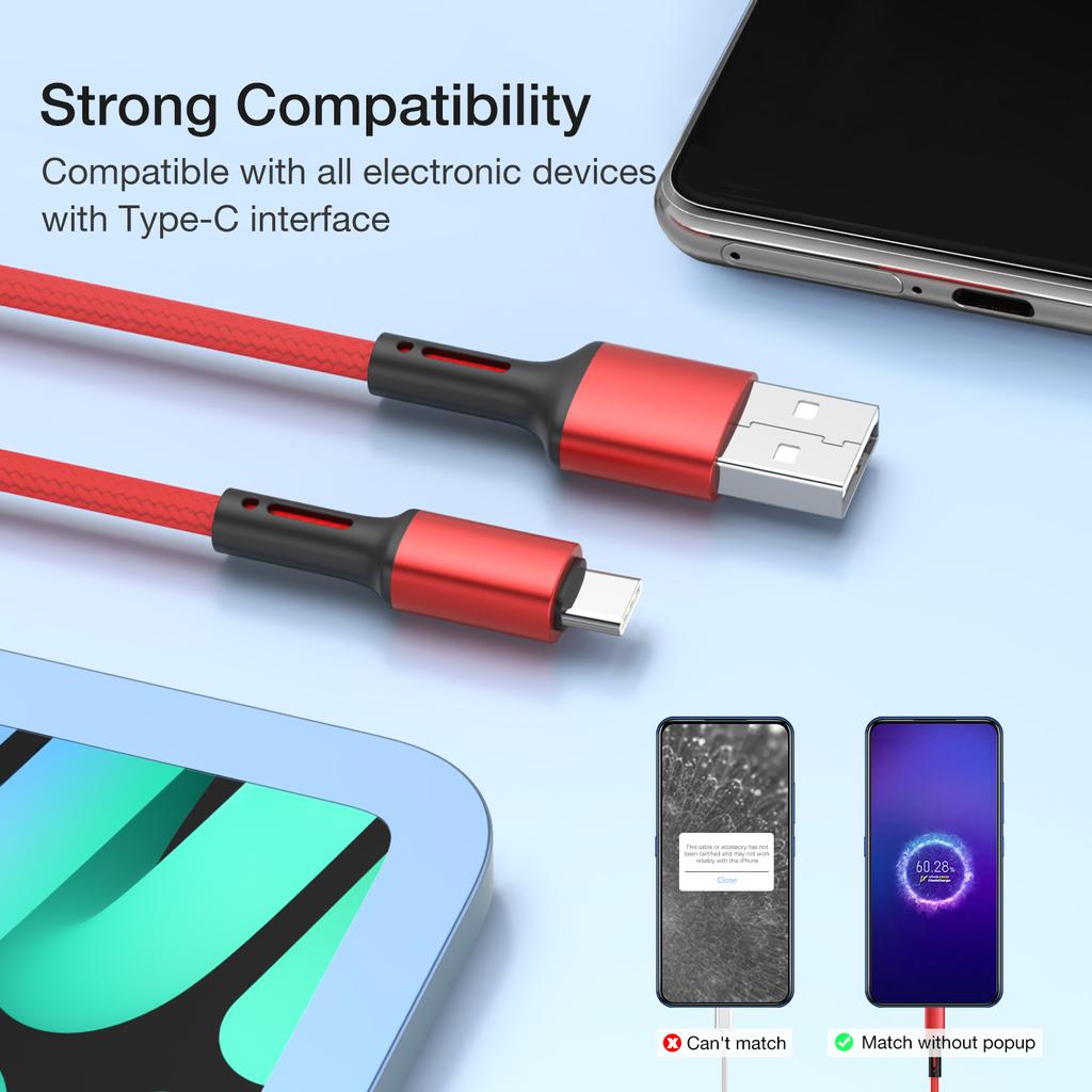 Fast Charge USB Type C Cable For Samsung Xiaomi Redmi  Google 1 2 3 Meters Cell Phone Data Charger Cord USBC Long 1m 2m 3m