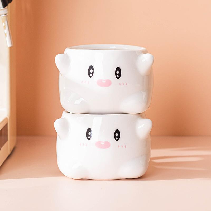 Süßer Ausdruck Keramiktasse Cartoon Kaffee Milch Tee Wasserbecher Paar Frühstückstasse Haushaltsgeschirr