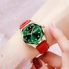 Diamond-Shaped Women's Quartz Watch with Leather Strap, Waterproof, and Suitable for Students and Couples.