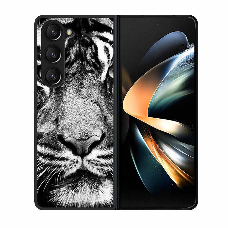 For Samsung Z Fold 6 Phone Case Cover Wolf Black Plastic Hard Back Cover Case For Samsung Galaxy Z Fold6 Fold 4 3 2 5 Case Funda
