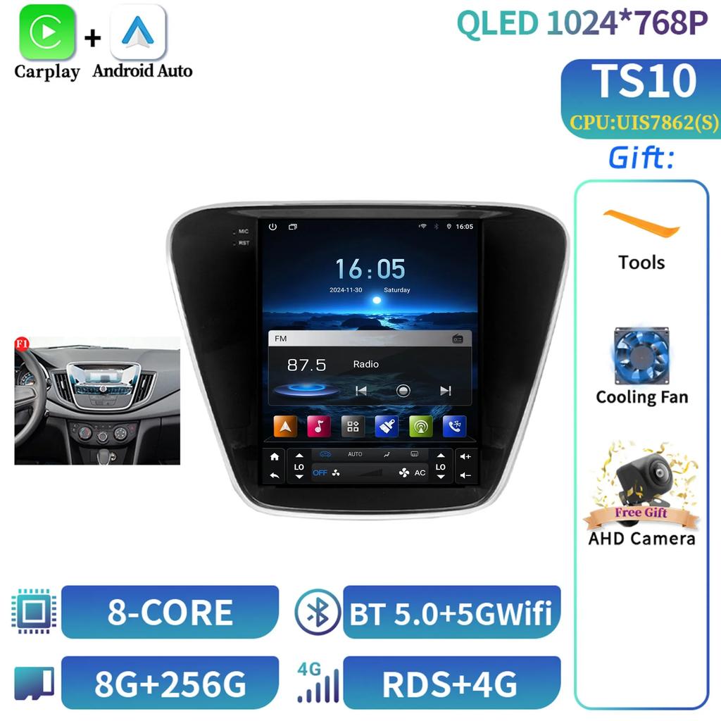 9.7inch Android 14 Car Radio Multimedia For Chevrolet Cavalier 2016-2019 Navigation Wireless BT Carplay Stereo Head Unit Screen