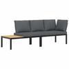 VidaXL Garden Lounge Set 2 Pcs with Cushions Black Aluminium, Garden Sofa Set, Patio Sofa Set, 3283684